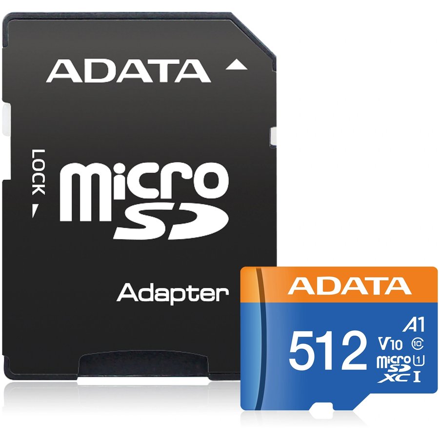 ADATA + SD адаптер 512Gb MicroSD (AUSDX512GUICL10A1-RA1)