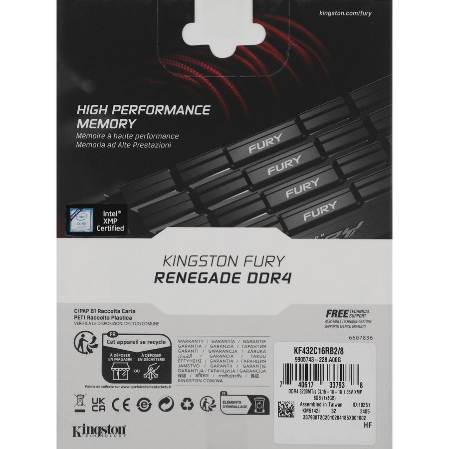 Kingston Fury Renegade 8Gb DDR4 3200MHz (KF432C16RB2/8)