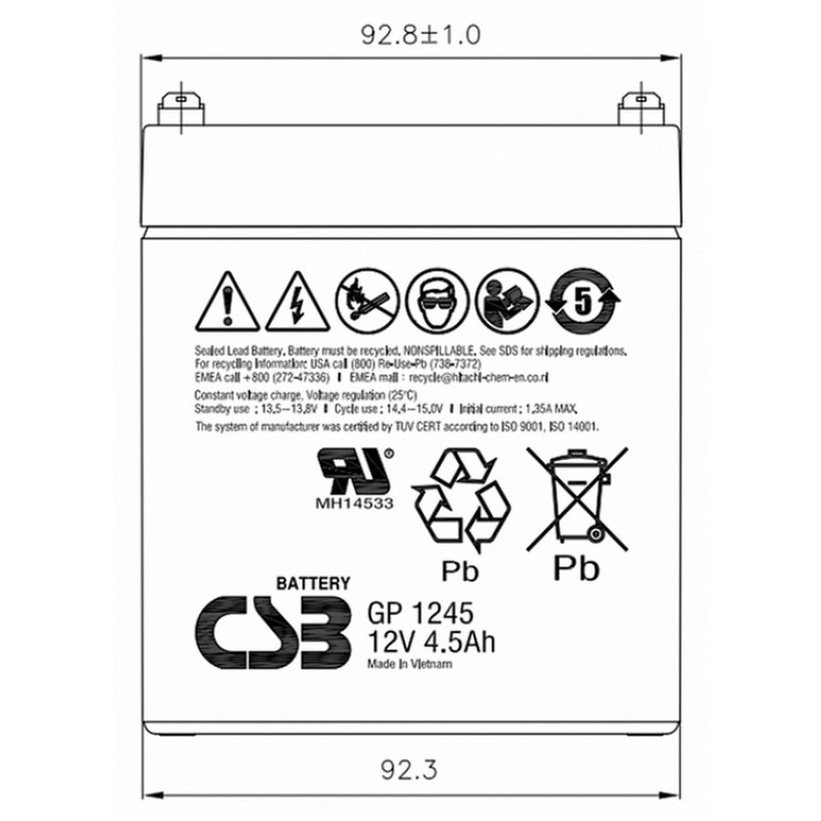 CSB GP1245 12В, 4.5Ач (GP1245)