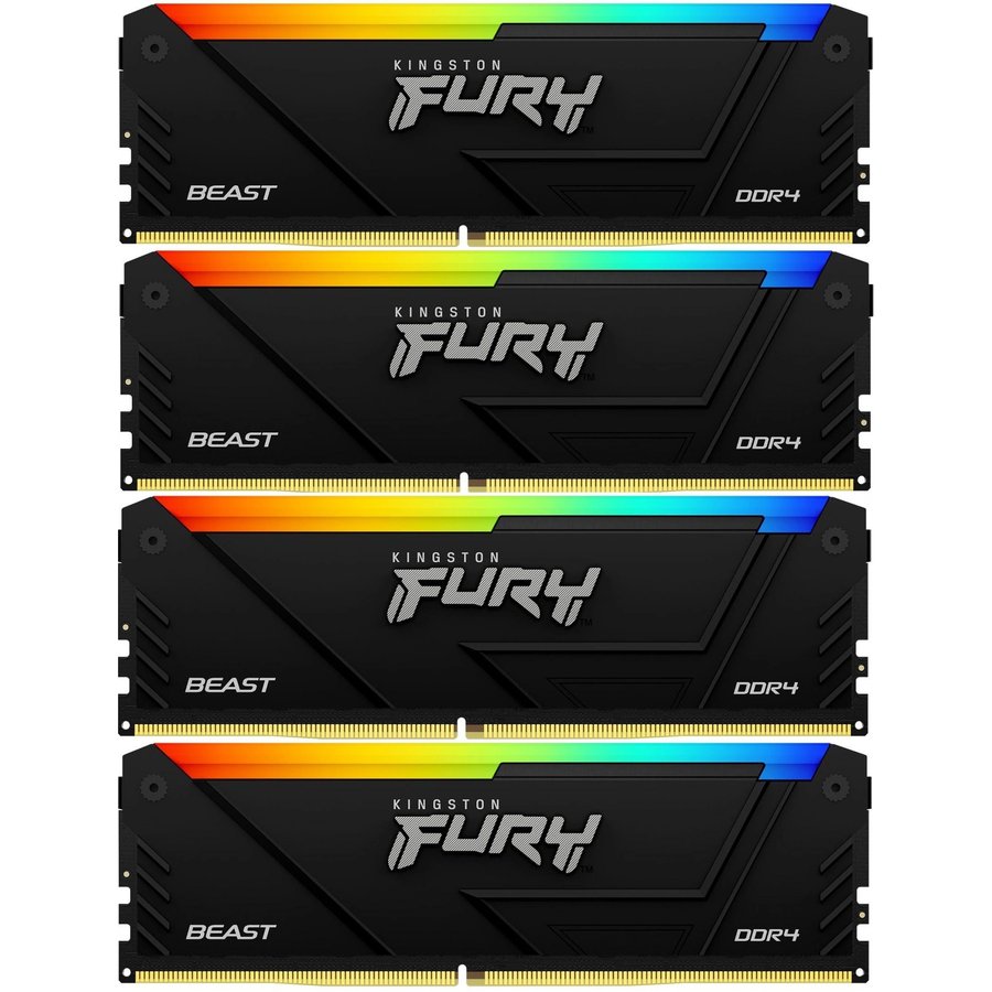 Kingston Fury Beast Black RGB 32Gb DDR4 3200MHz (4x8Gb KIT) (KF432C16BB2AK4/32)