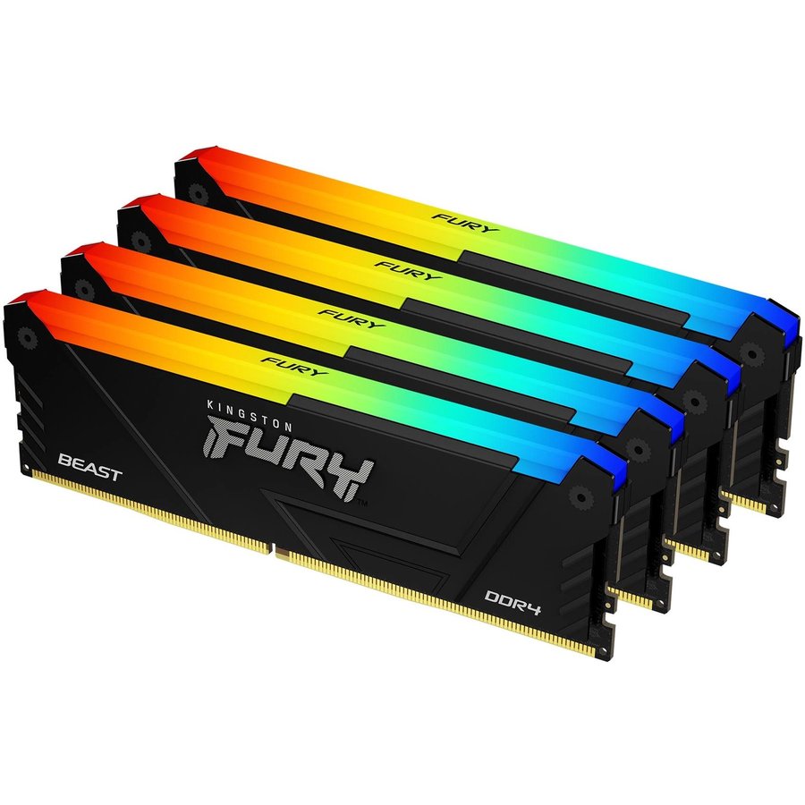 Kingston Fury Beast Black RGB 32Gb DDR4 3200MHz (4x8Gb KIT) (KF432C16BB2AK4/32)