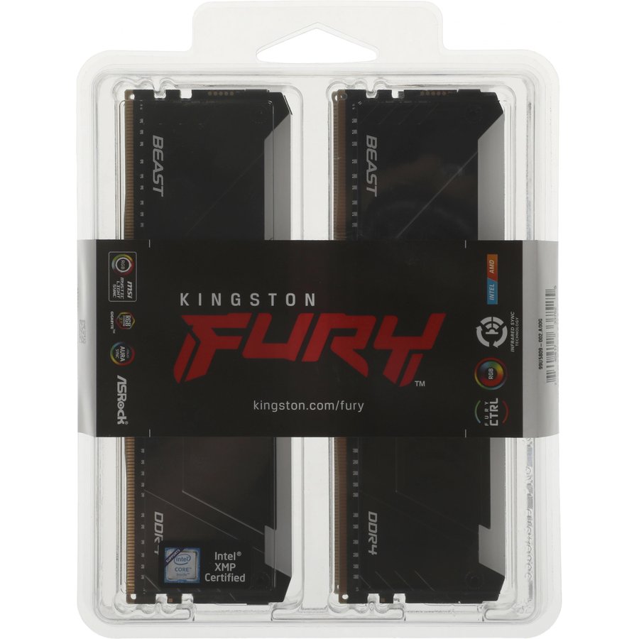 Kingston Fury Beast Black RGB 32Gb DDR4 3200MHz (4x8Gb KIT) (KF432C16BB2AK4/32)