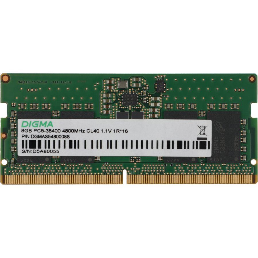 Digma 8Gb DDR5 4800MHz SO-DIMM (DGMAS5480008S)