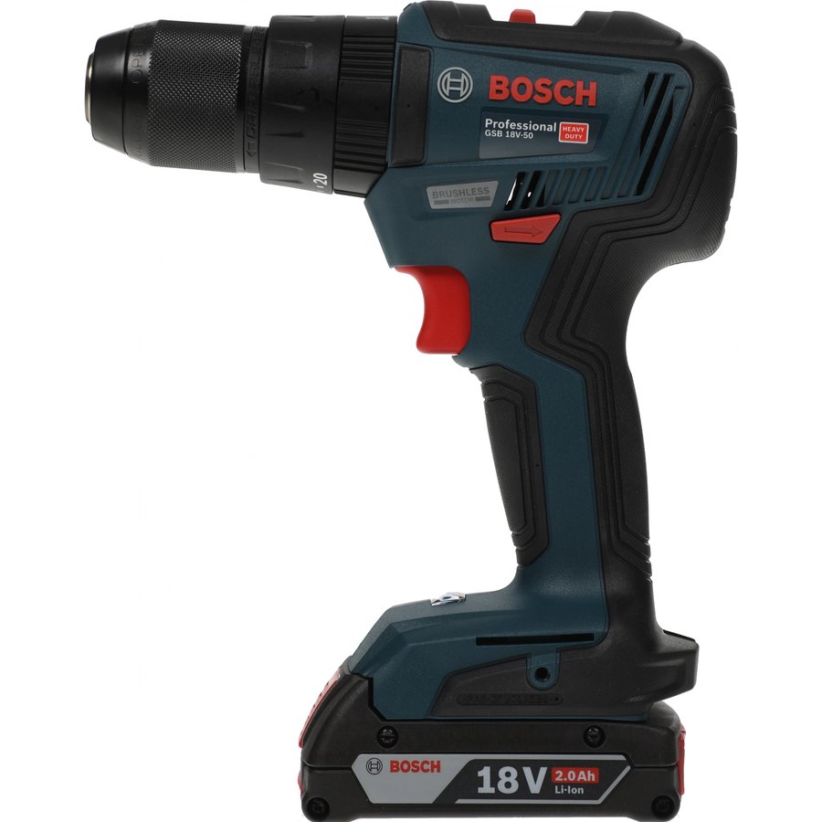 Bosch GSB 18V-50 + L, 2Ач, с двумя аккумуляторами (06019H5100)