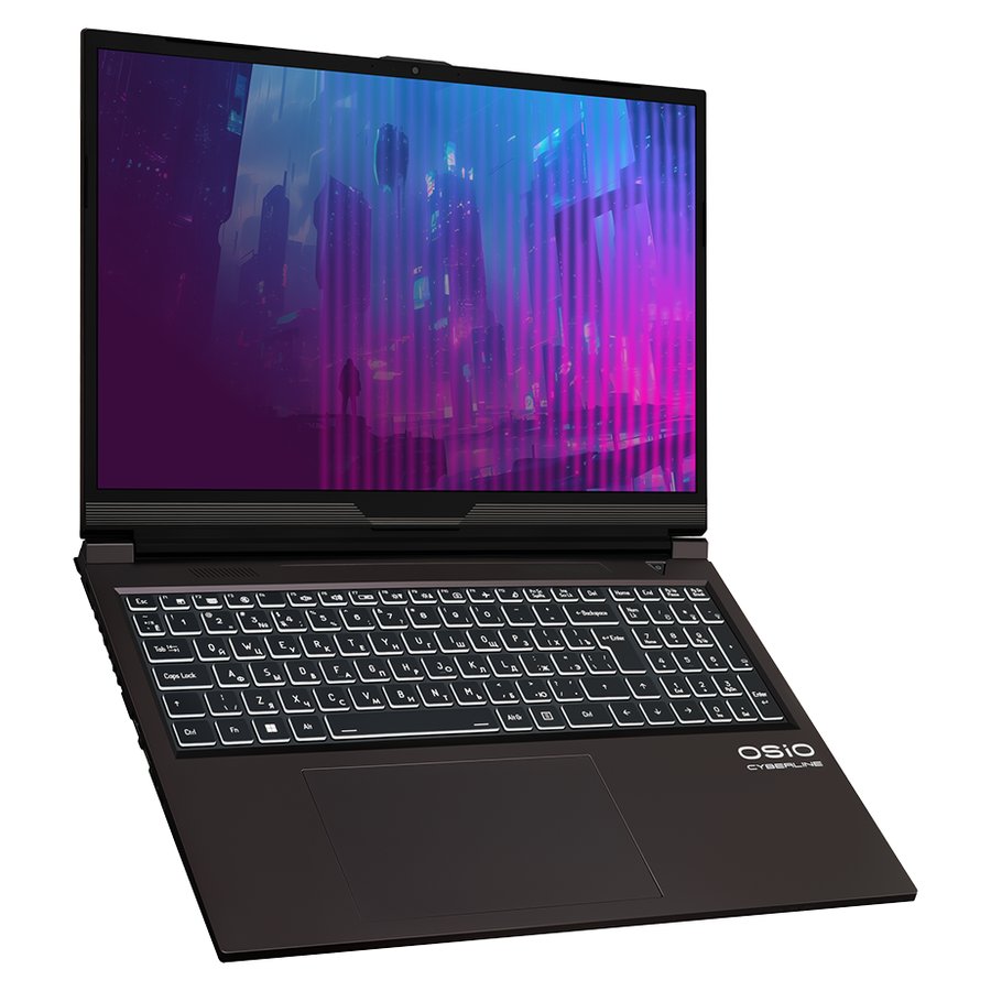 OSIO CyberLine C160i (C160I-003) Intel Core i5 12600H 2700MHz/16"/1920х1200/16GB/512GB SSD/NVIDIA GeForce RTX 4060 8GB/Wi-Fi/Bluetooth/Без ОС Brown