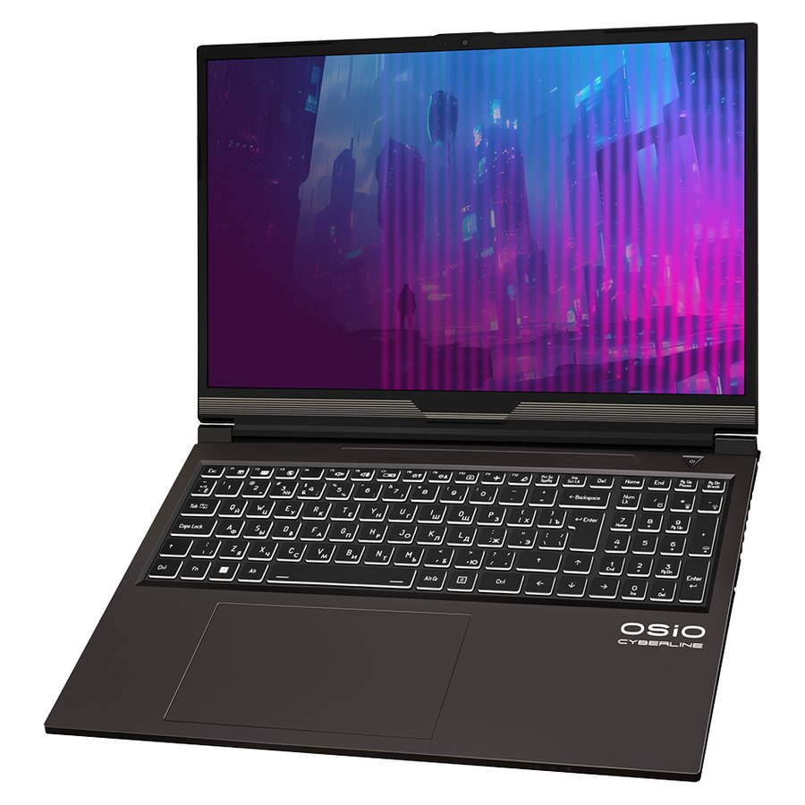 OSIO CyberLine C160i (C160I-003) Intel Core i5 12600H 2700MHz/16"/1920х1200/16GB/512GB SSD/NVIDIA GeForce RTX 4060 8GB/Wi-Fi/Bluetooth/Без ОС Brown