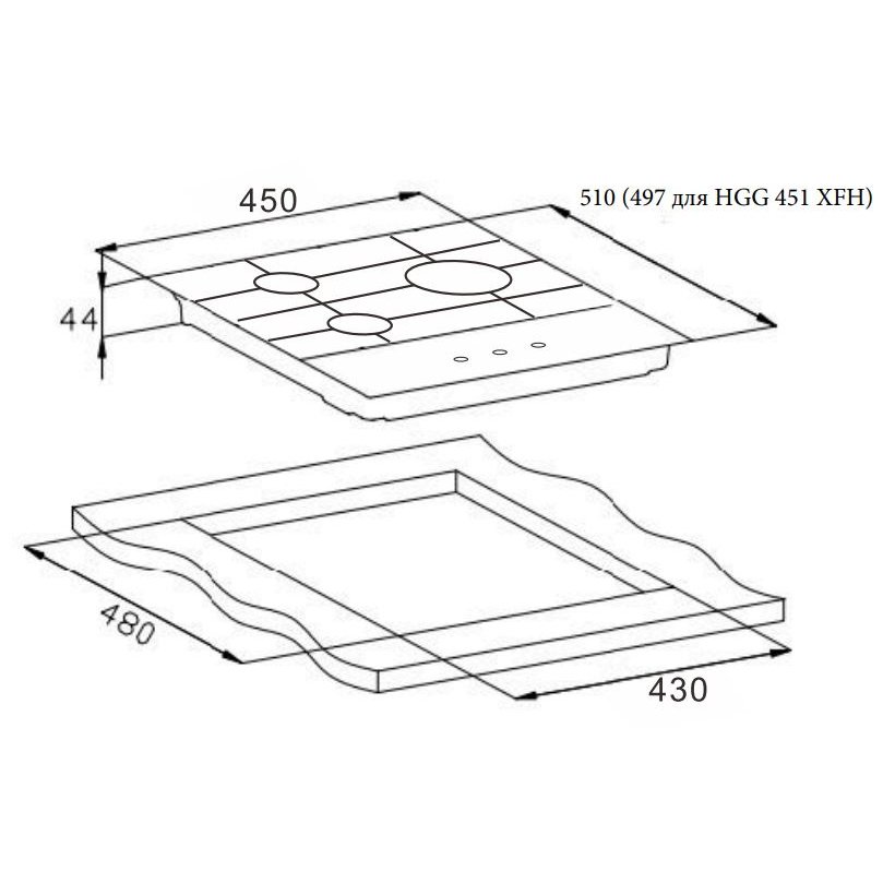Weissgauff HGG 451 XFH (421010) Нержавеющая сталь