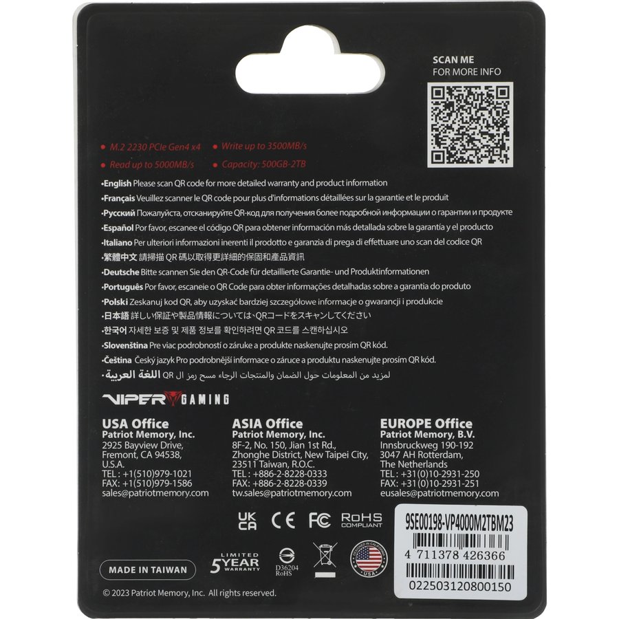 Patriot Viper VP4000 2Tb (VP4000M2TBM23)