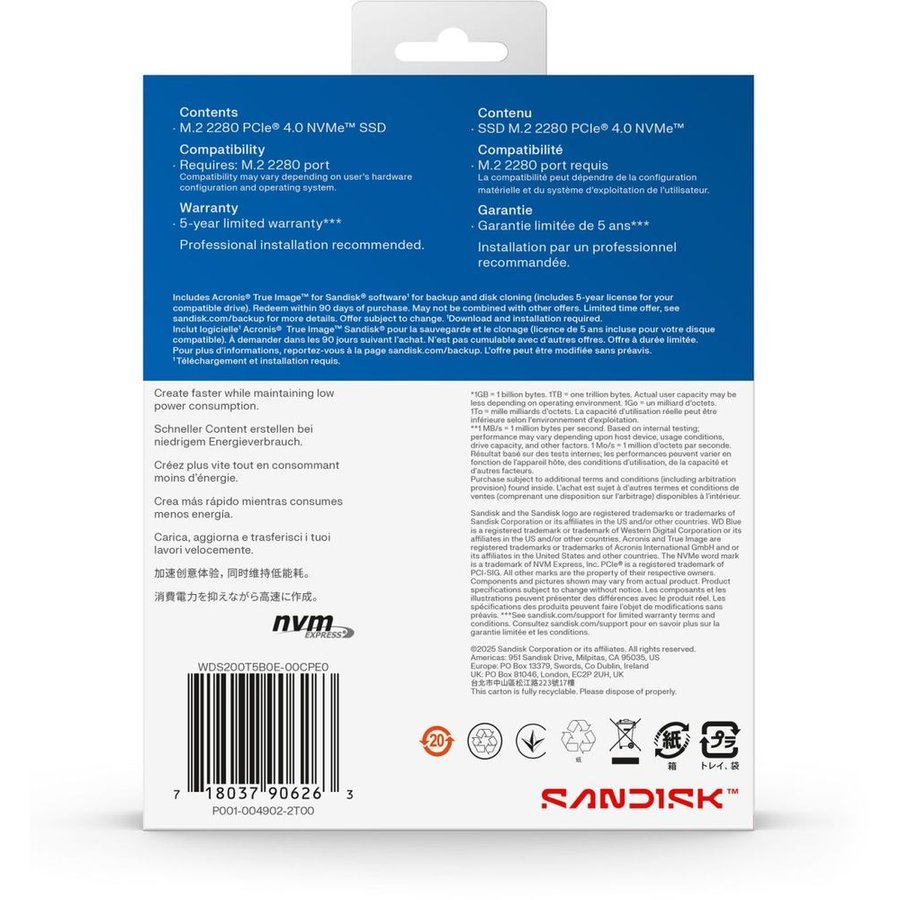 WD Blue SN5100 2Tb (WDS200T5B0E)