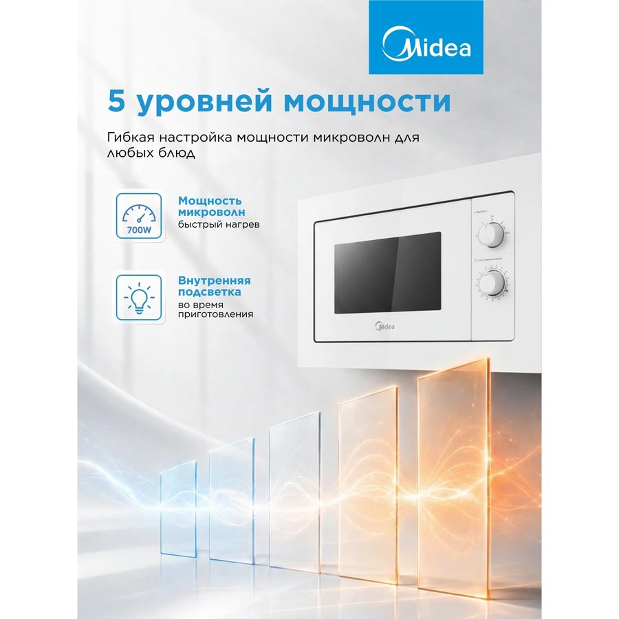Midea MI50203W, 20л, 700Вт, белый