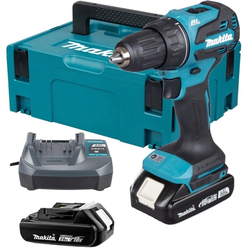 Makita DDF490WVE, 2Ач, с двумя аккумуляторами