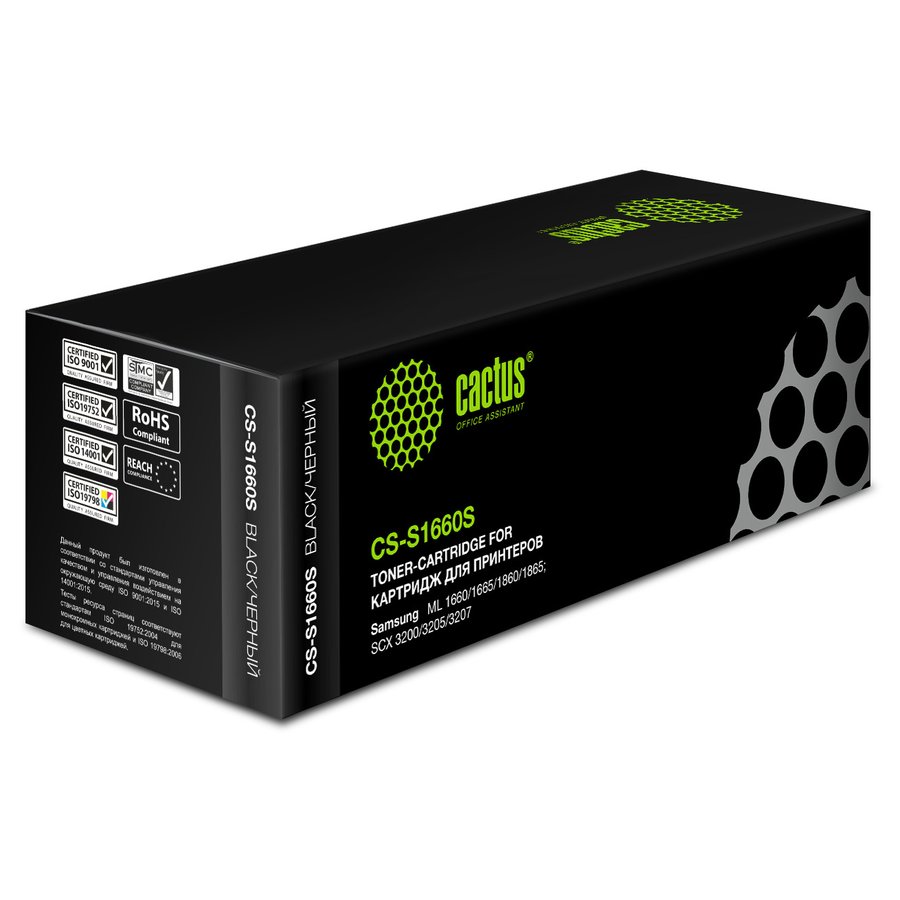Cactus CS-S1660S черный (1500 стр) для Samsung ML 1660, Samsung ML 1665, Samsung ML 1667, Samsung ML 1670, Samsung ML 1860 ML 1865, Samsung ML 1865W, Samsung ML 1867, Samsung ML 3205, Samsung SCX 3200