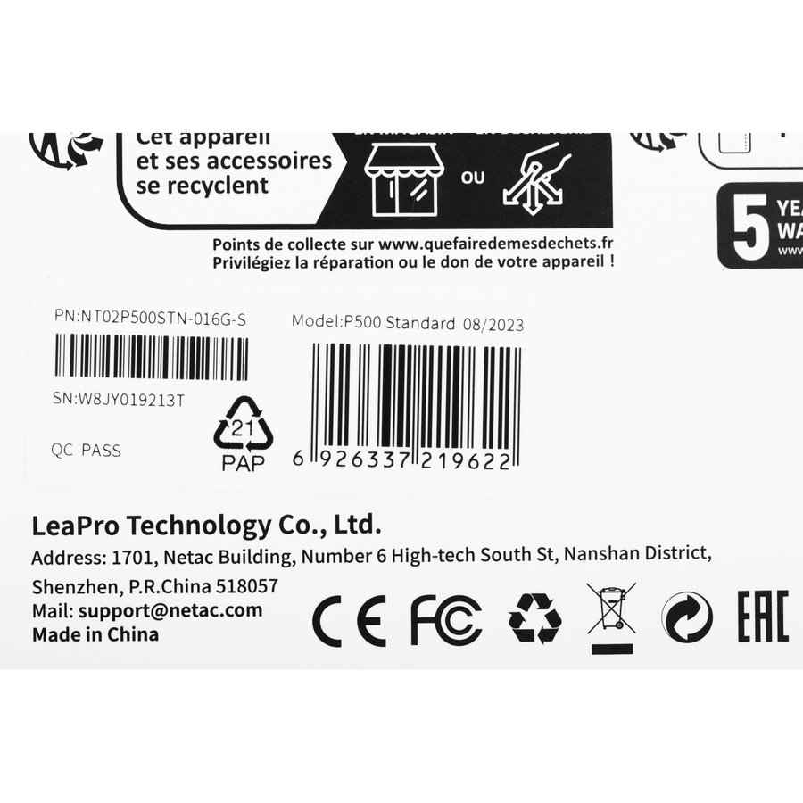 Netac P500 16GB (NT02P500STN-016G-S)
