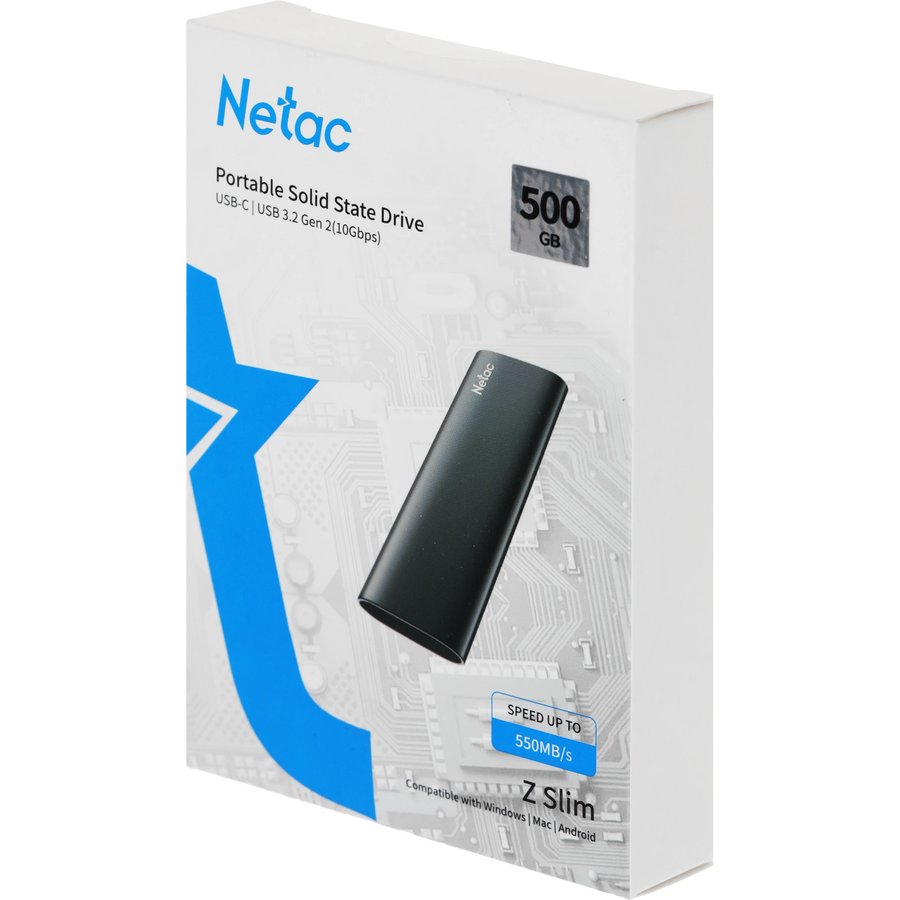 Netac Z Slim SSD 500Gb (NT01ZSLIM-500G-32BK)