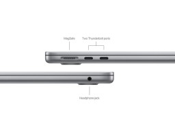 Apple MacBook Air 13 M3 8 core/13.6"/2560x1664/16GB/1024GB SSD/Apple M3 10 core GPU/Wi-Fi/Bluetooth/macOS (Z1G5000GL) Grey