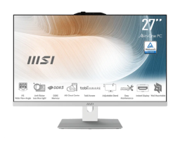 MSI Modern AM272P 1MA-1480XRU Intel Core 3 100U 1200 МГц/8192 Mb/256 Gb SSD/27" Full HD 1920x1080/DVD нет/Intel Graphics/Без ОС (9S6-AF8242-1480) Белый