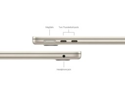 Apple MacBook Air A3114 M3 8 Core/15.3"/2880x1864/16GB/256GB SSD/Apple M3 10 Core GPU/Wi-Fi/Bluetooth/macOS (MC9F4HN/A) Starlight