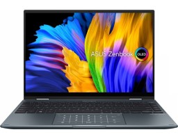 ASUS Zenbook 14 Flip OLED UP5401EA-KN015T (90NB0V41-M00420) Intel Core i7 1165G7 2800MHz/14"/2880x1800/16GB/512GB SSD/DVD нет/Intel Iris Xe Graphics/Wi-Fi/Bluetooth/Windows 10 Home Grey