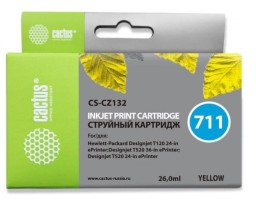 cactus CS-CZ132 711 желтый 26 мл для HP DesignJet T120/T520 A0/T520 A1