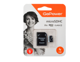 GoPower 4Gb MicroSD + SD адаптер (00-00025672)