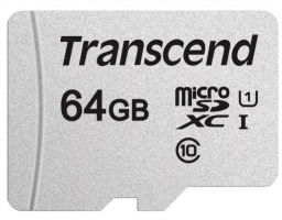 Transcend microSDXC 300S Class 10 UHS-I U1 64GB + SD adapter (TS64GUSD300S-A)