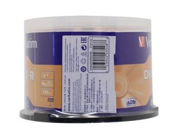 Verbatim DVD+R/диск DVD-R 4.7Gb 16x AZO 50 шт. cake box (43548)