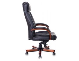 Бюрократ T-9922WALNUT, на колесиках, кожа (T-9922WALNUT/BLACK) Черный