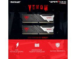 Patriot Viper Venom  DDR5 - 2x 32ГБ 6400, UDIMM, Ret (PVV564G640C32K)