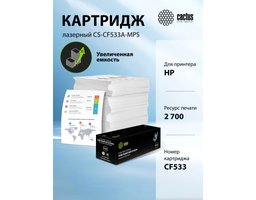 Cactus CS-CF533A-MPS пурпурный (2700 стр) для HP LaserJet M154/M180n/M181fw