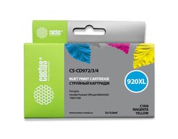 Cactus CS-CD972/3/4 cyan/magenta/yellow (43.8мл) для HP OfficeJet OJ6000/6500/7000/7500