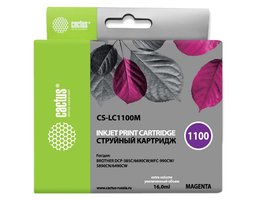 Cactus CS-LC1100M пурпурный (16 мл) для Brother DCP-385c/6690cw/MFC-990/5890/5895/6490