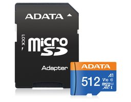 ADATA + SD адаптер 512Gb MicroSD (AUSDX512GUICL10A1-RA1)