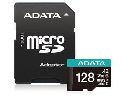 ADATA Premier Pro 128Gb MicroSD + SD адаптер (AUSDX128GUI3V30SA2-RA1)